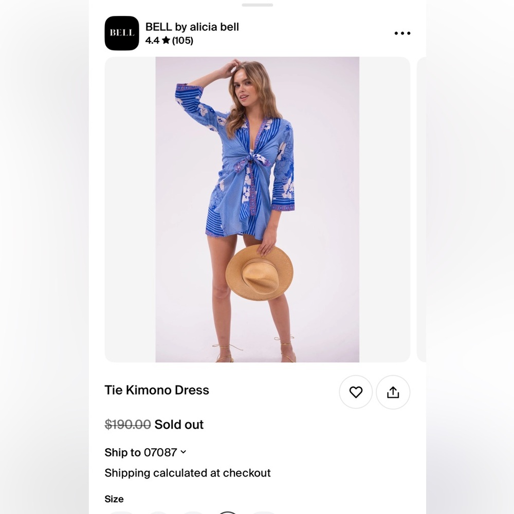 Blue Floral Tie Kimono Dress